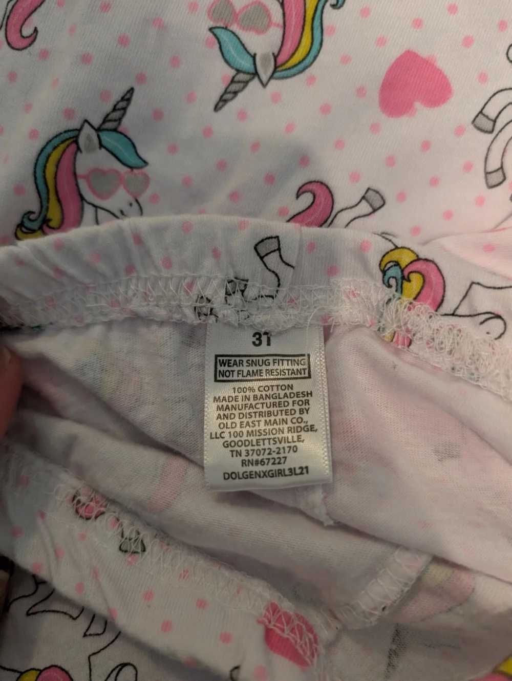 Girls Unicorn Pajama Set - Pink Accents 3T